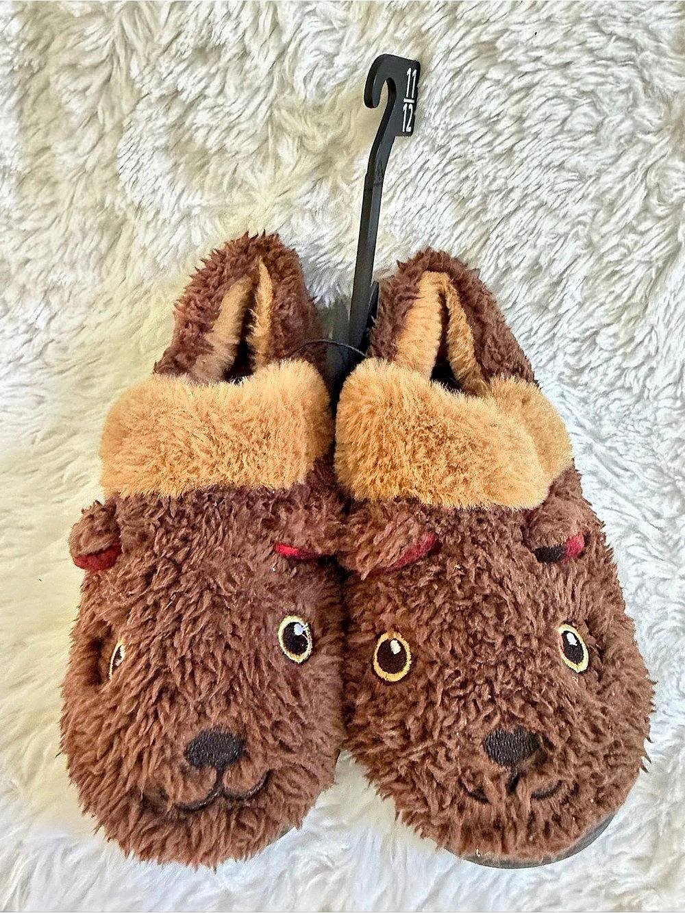 Wonder Nation Brown Animal Slippers US 11-12